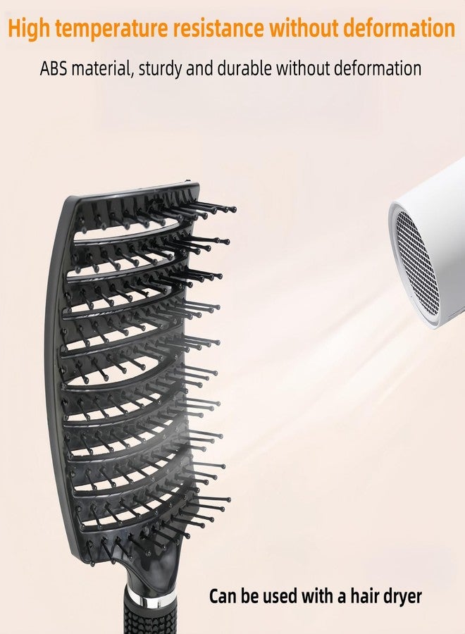 FIXBODY Professional Hair Brush, Curved Vented Design for Quick Blow Drying, Suitable for Women and Men, Paddle Detangling Brush for Wet & Dry, Curly, Thick & Straight Hair (Black-Nylon) - Image 5